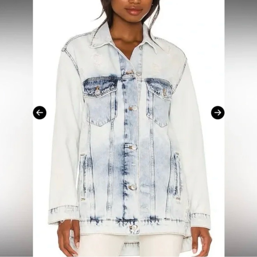 We The Free Light Blue Distressed Jean Jacket